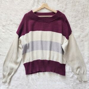 Lucky Brand Relaxed Fit Striped‎ Knit Sweater